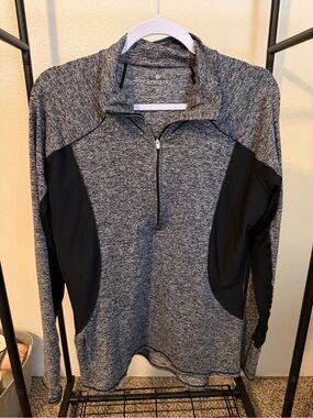 Athleta Women’s Gray Black Quarter-Zip Pullover Athletic Jacket